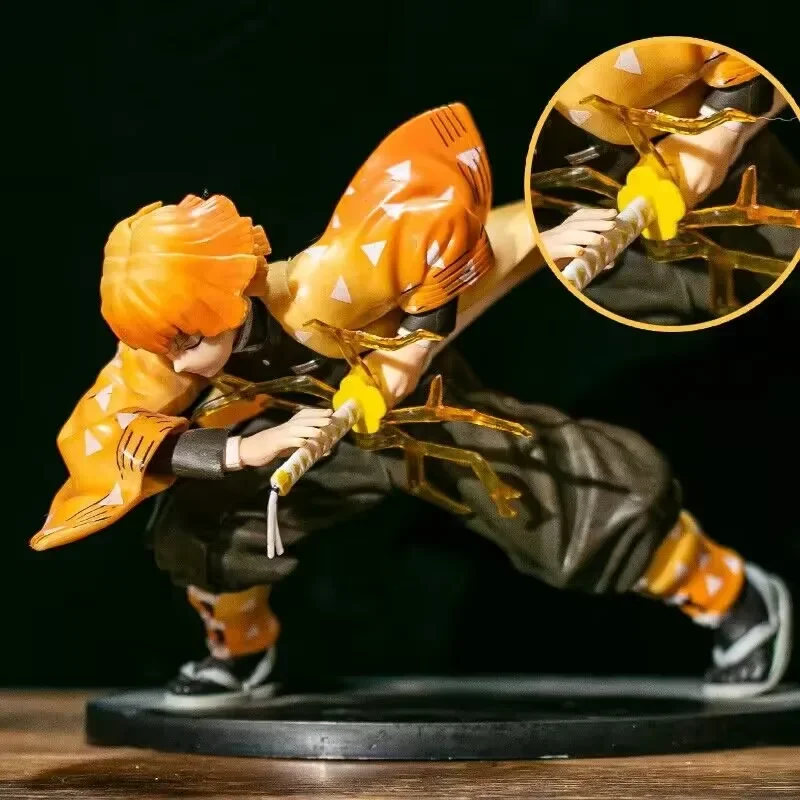 Demônio Slayer Agatsuma Zenitsu Figura PVC, 14cm, Anime Modelo Figurine, Meninos Presentes, Ornamentos, Periféricos, Toy Coleções