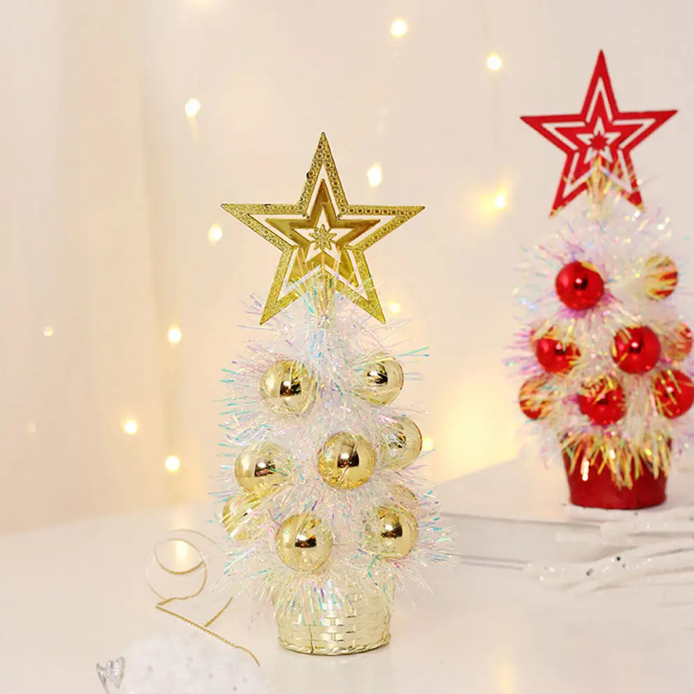 

3pcs Mini Christmas Tree Decor Artificial Desktop Xmas Tree Tabletop Holiday Decoration Festive Scene Ornament Simulated Pine