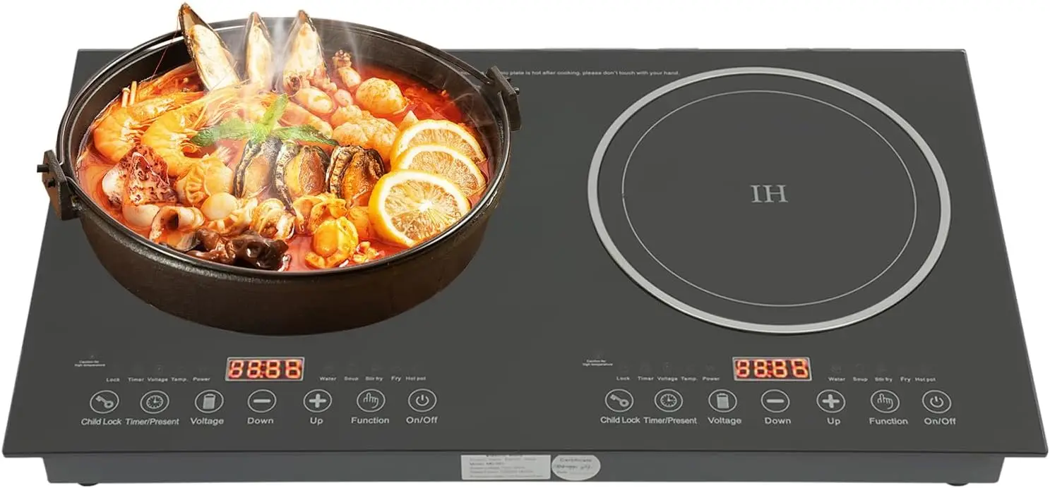 เตาแม่เหล็กไฟฟ้าCooktop Double Induction Cooktopดิจิตอลไฟฟ้าเคาน์เตอร์Burner Touch SensorควบคุมเตาDual Hot Plate 8