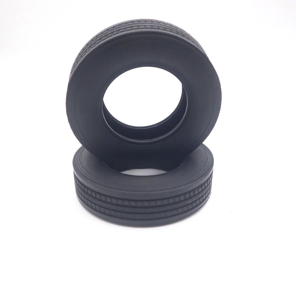 2Pcs High Quality Rubber Tire 79mm Diameter Simulation Wheel for 1/14 Tamiya RC Truck Scania 770S Benz Actros Volvo MAN Car Part