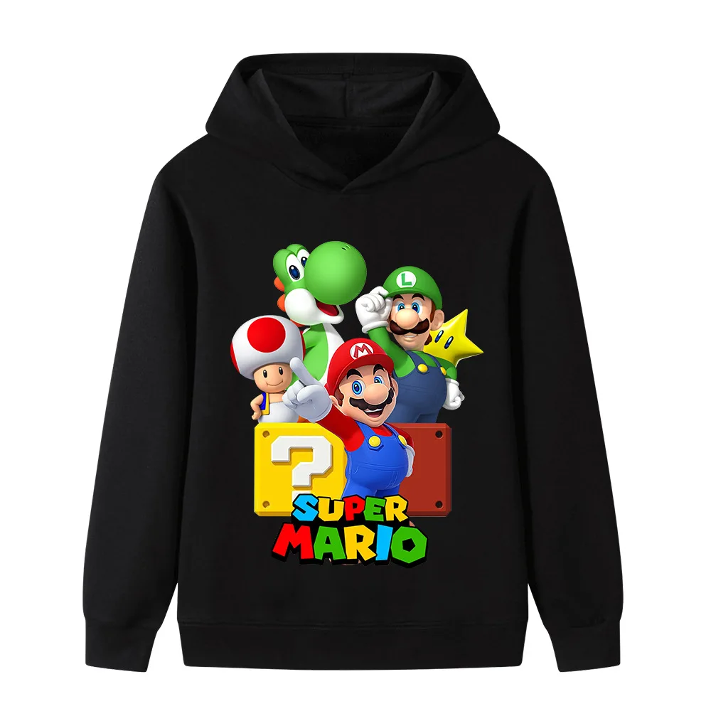 

Cartoon Creative Super Mario Printed Children's Sweatshirt Boys Girls Fall and Winter Casual Comfortable Warm Hooded Sweatshirt