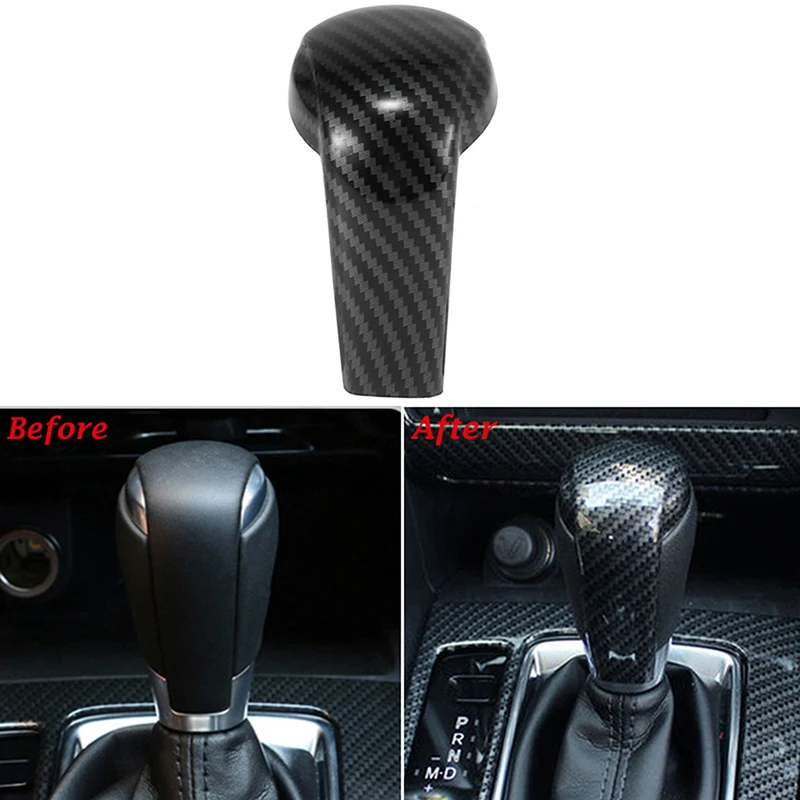 Car Gear Shift Knob Cover Carbon Fiber Look for Mazda 2 6 3 CX-3 CX-5 2014 2015 2016 2017 2018 2019 Auto Interior Accessories