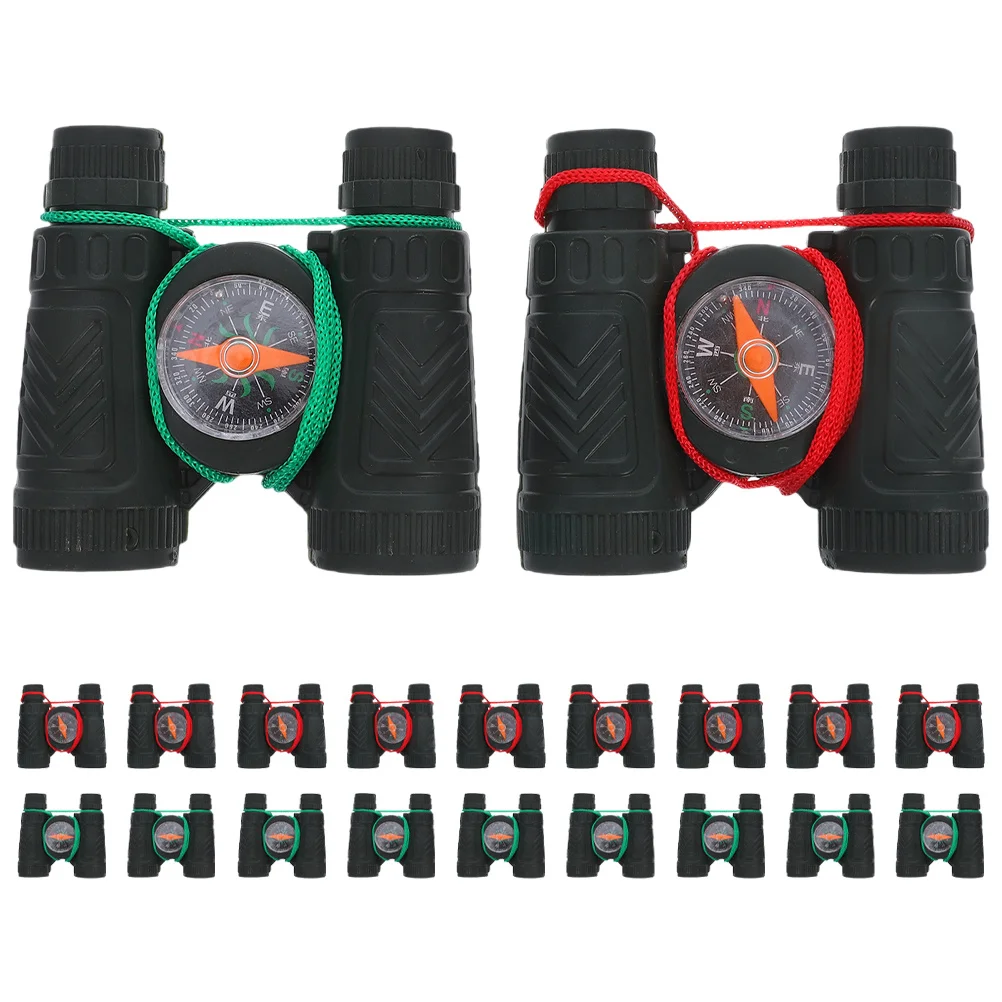 20개 미니 컴팩트 경량 야외 캠핑 자연 탐험 어린이 하이킹 장비 내장 나침반 컬러 스트랩 포켓