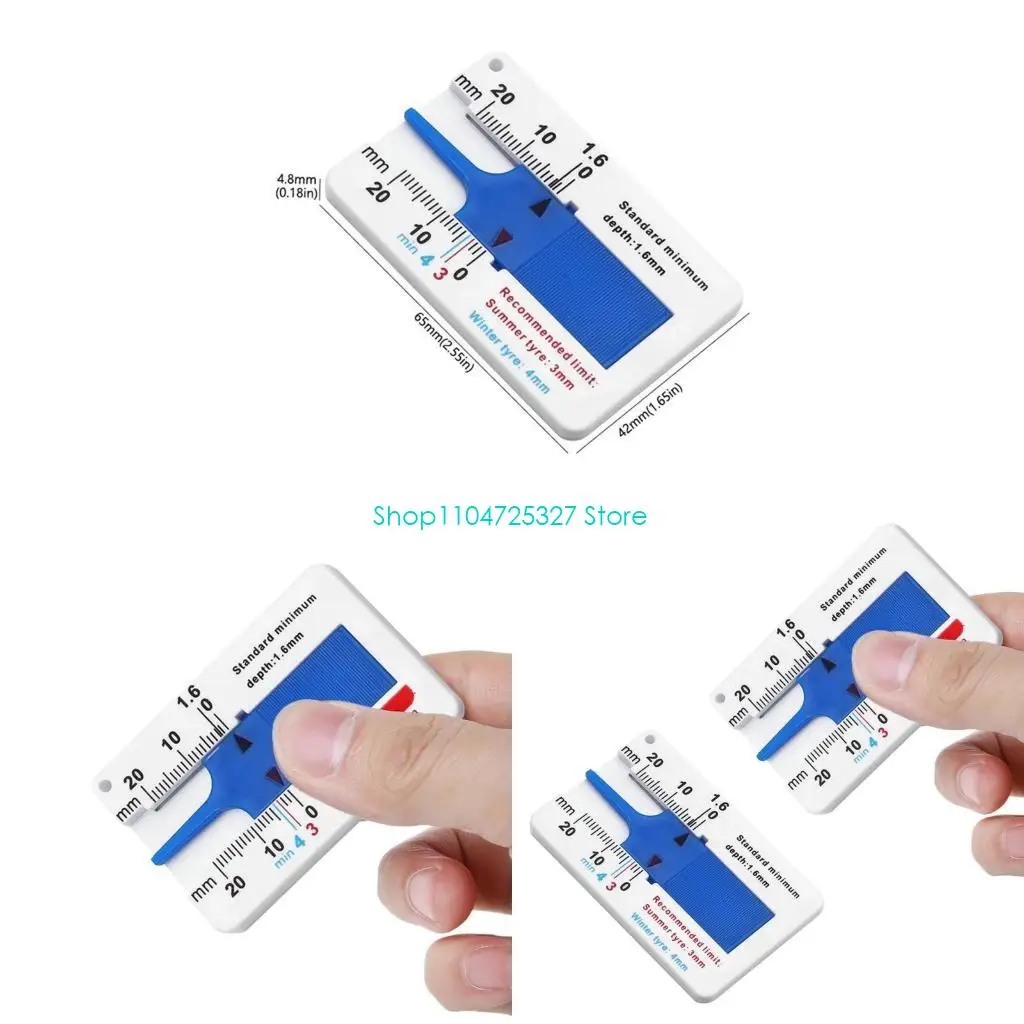 

D8KF Tyre Depth Gauge Car Motorcycle Trailer Wheel Measure Tool Depth Caliper
