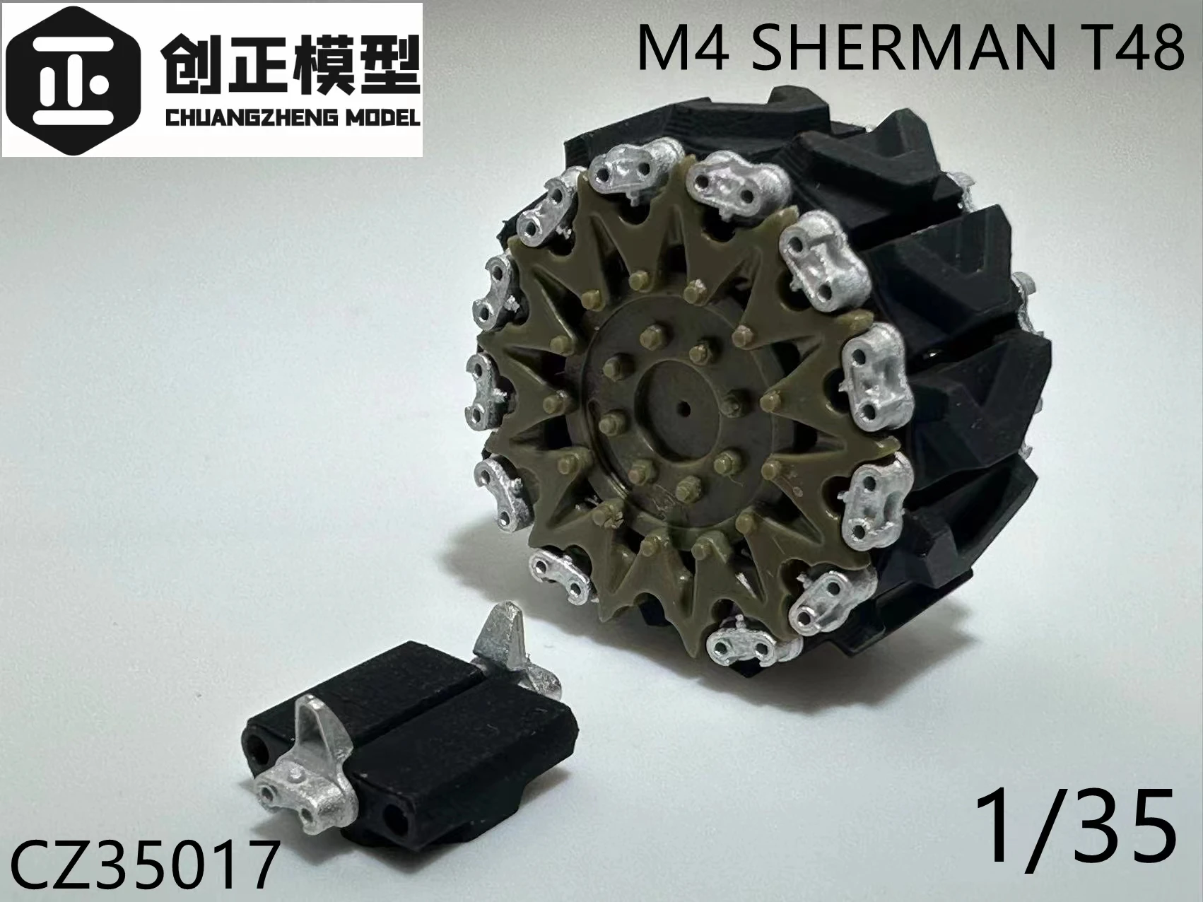 R Model CZ35017  1/35 Resin Track and Metal Pin T48 For M4 Sherman Tank