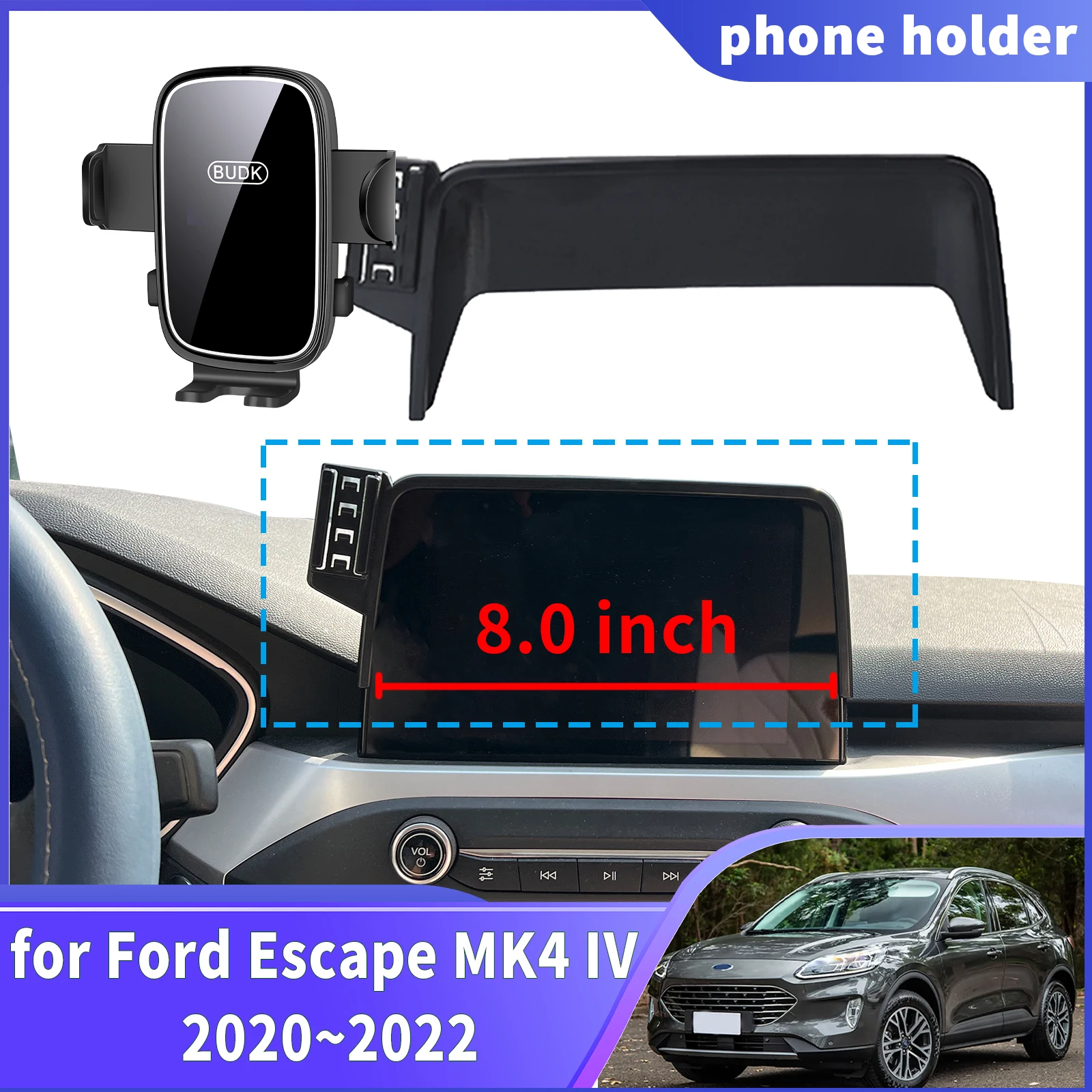 

fit for Ford Escape MK4 IV 2020 2021 2022 (8in) ​​Navigation Phone Holder Mount Customized Car accessoires