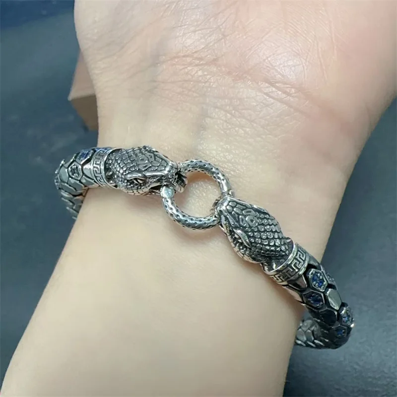 

Trendy 2025 Zodiac Aniaml Design Men Bangle Many Size Vintage Snake Chain Bangle Male Hand Accessories