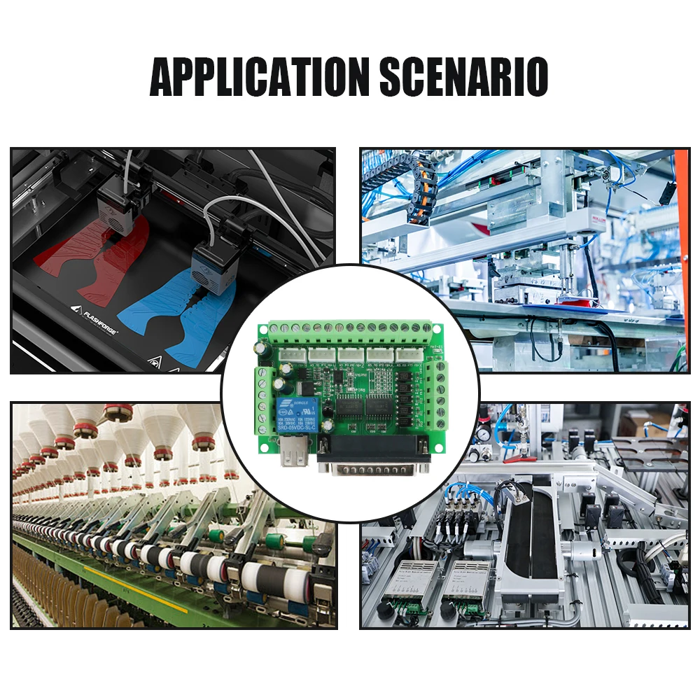 HLTNC 5 Axis MACH3 CNC Breakout Board Interface With USB DB25 Cable for Stepper Motor Drive Controller