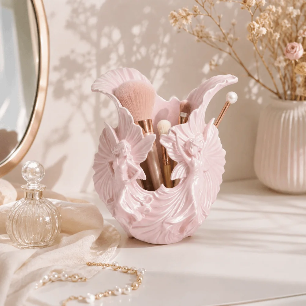 Decorations 3D Printed Storage Box Elf Pattern Multi-purpose Makeup Cosmetic Box Emboss Design Creative Vase Home