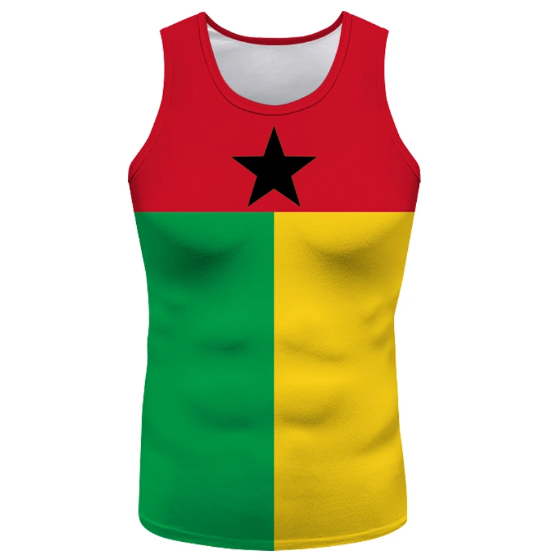 Guinea Bissau Vest Diy Free Custom Name Gnb Sleeveless Tshirt Nation Flag Country Gw Republic Guinee College Print Photo Clothes