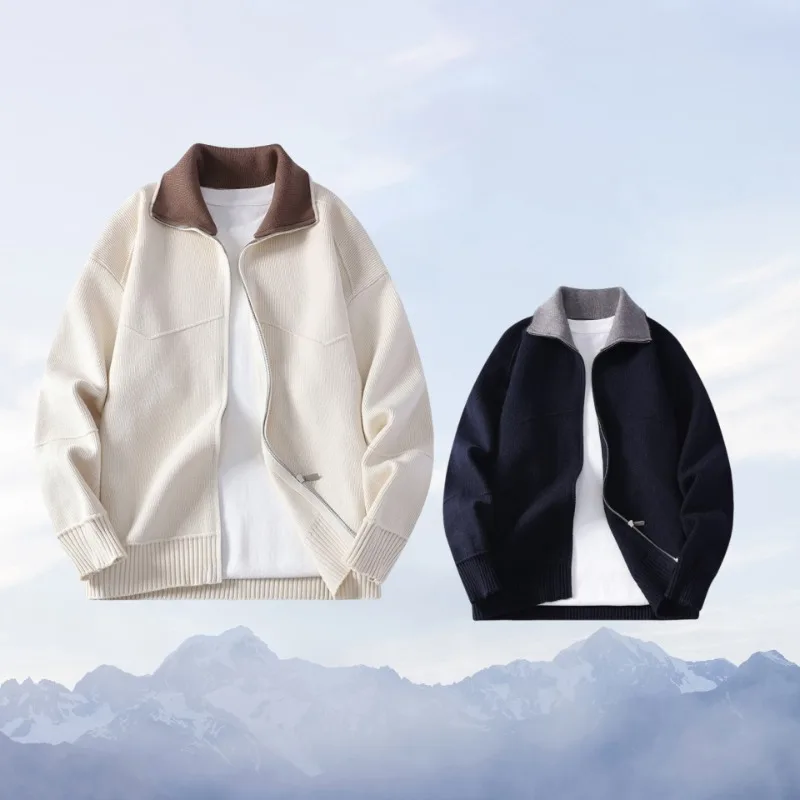 

Men's Color Block Zipper Hoodie Sweater - Trendy Casual Jacket for Teens, Lightweight Warm Fashion Outerwear Street Style Coat