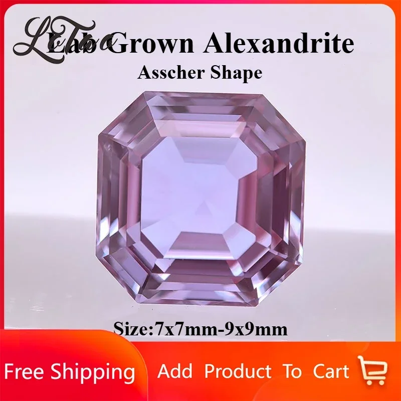 

Top Lab Grown Alexandrite Asscher Shape Charms Gemstone for DIY Ring Necklace Earrings Making Materials Selectable Certificate