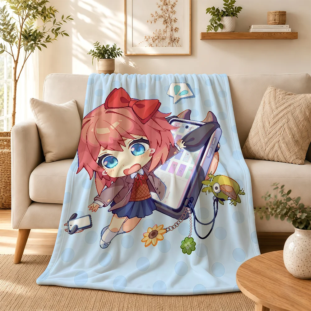 Game D-Doki D-DokiS LC DDLC Blanket For Soft Warm Knee For Bedroom Living Room Bed Sofa Camping Picnic Office Gift