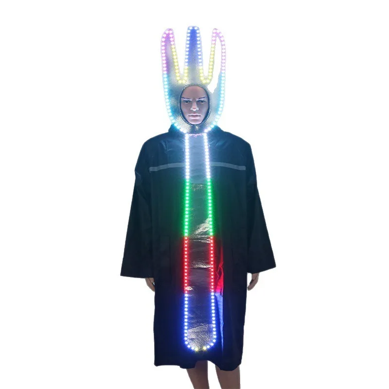 هالوين زوجين مضحك LED ازياء الرجال النساء حفلة تنكرية الكرة مرحلة الأداء تأثيري توهج الظلام وتتسابق ملابس الحفلات جديد #6