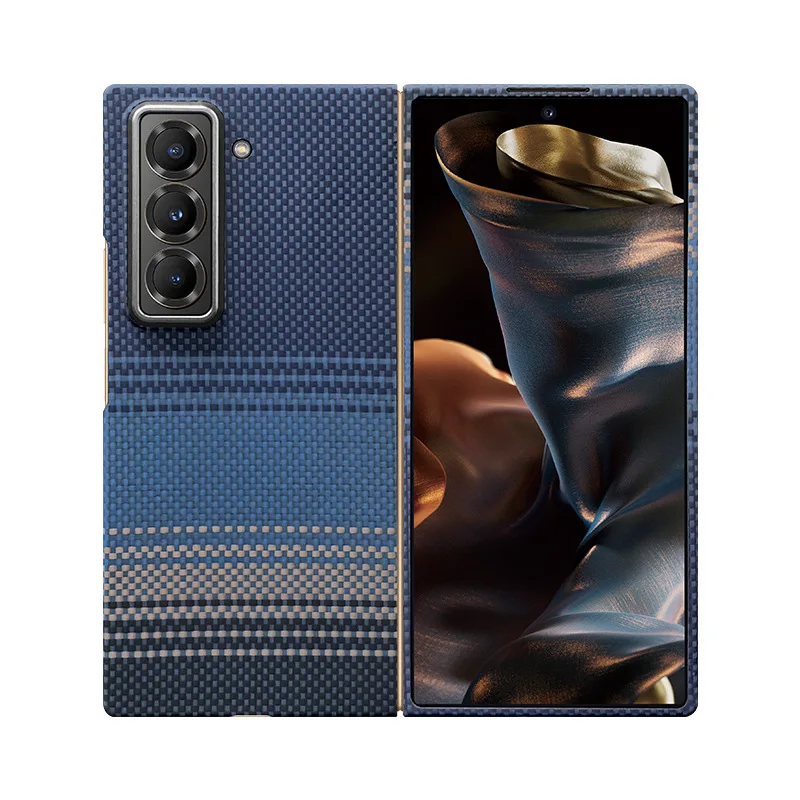 

For Samsung W25 Case Real Carbon Fiber Aramid Magnetic Case for Magsafe Case Magnetic Shell Cover Phone