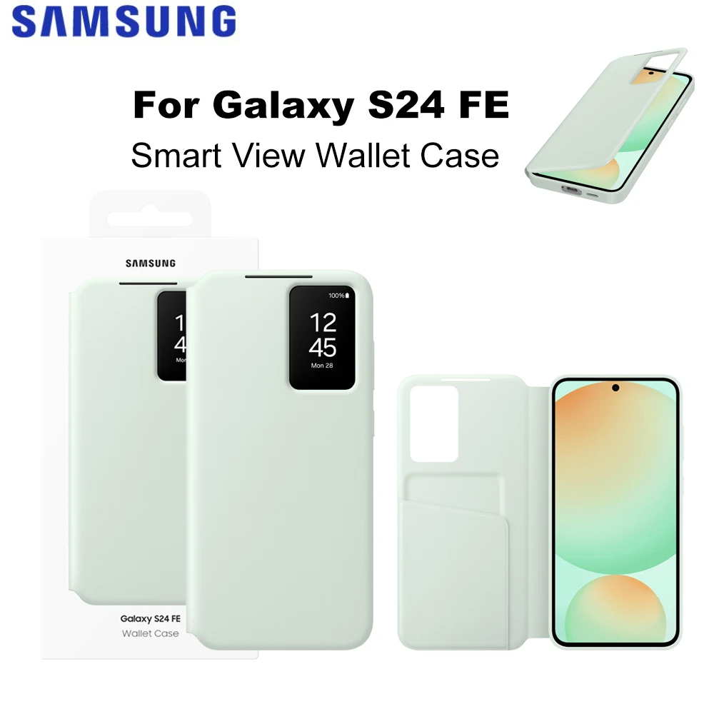 

Оригинальный чехол-кошелек Samsung Galaxy S24 FE Smart View для Galaxy S24 FE Smart View Wallet Flip Case EF-ZS721