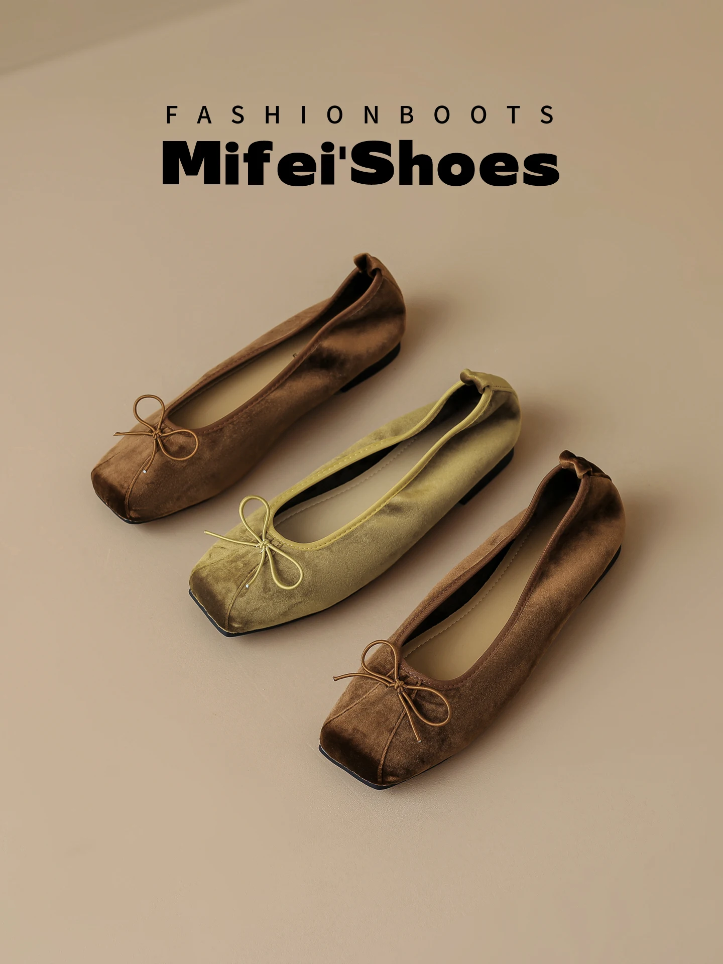 velvet-flat-bottom-single-shoes-women's-knot-slip-on-mary-janes-ballet-shoes-square-head-large-size-casual-fashion