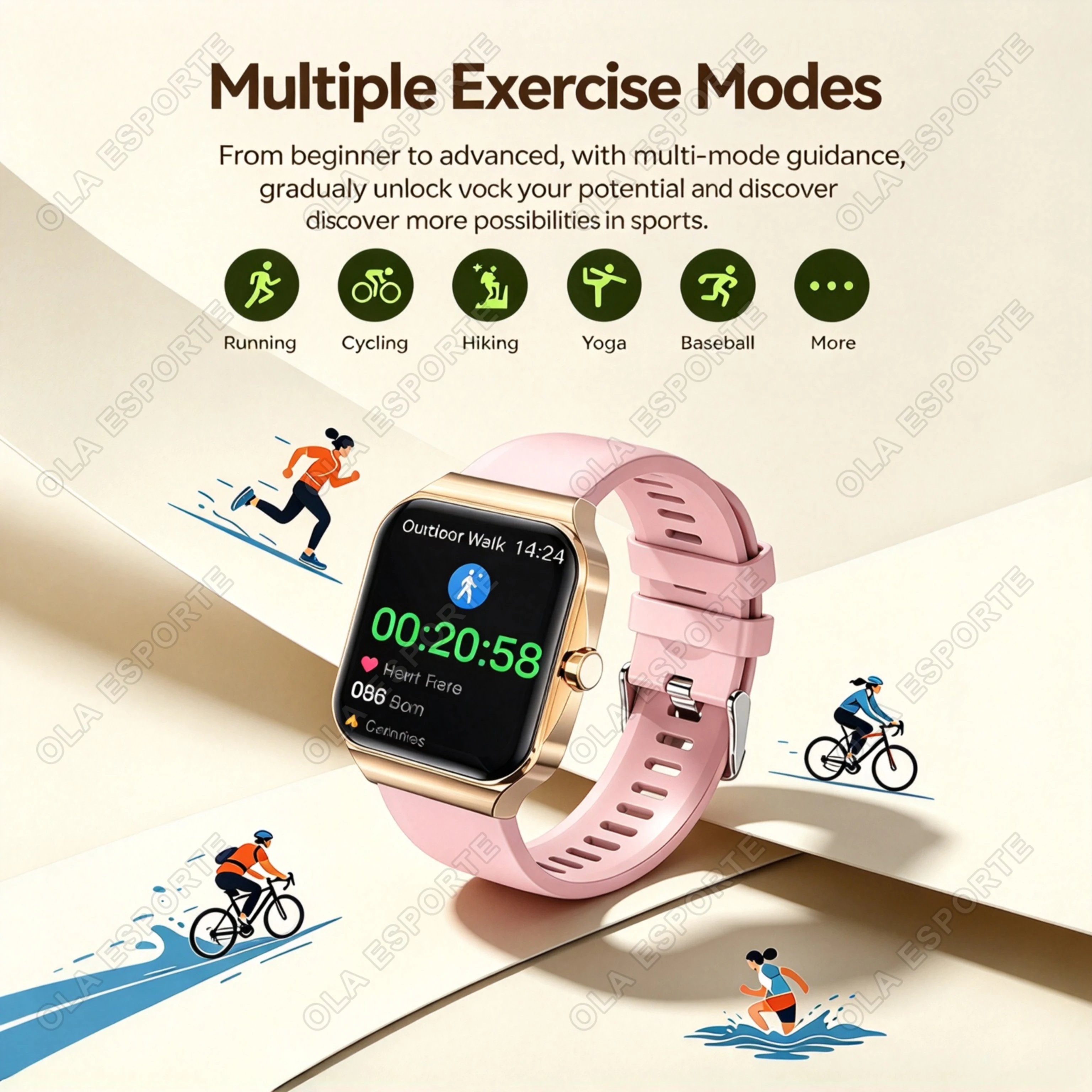 Multi-Functional Sports Smart Watch with Music Control