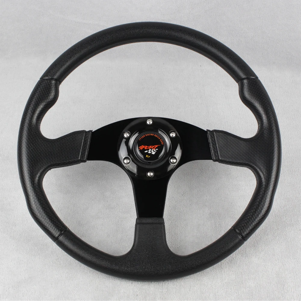 

14-дюймовый 350-миллиметровый универсальный руль из искусственной кожи, плоский руль для дрифта, PU Sim Game Volante