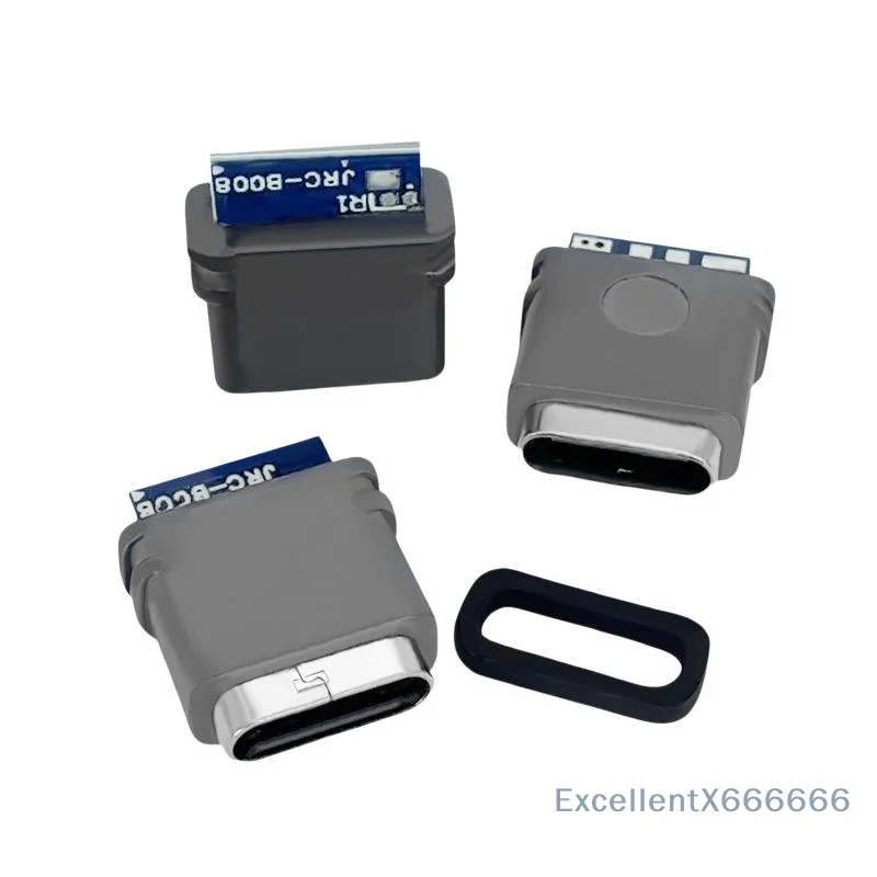 2/5/10Pcs USB 3.1 Waterproof Type-C Connector 4PIN 5A Female Socket Double 5.1K Resistor Support Charging And Discharging