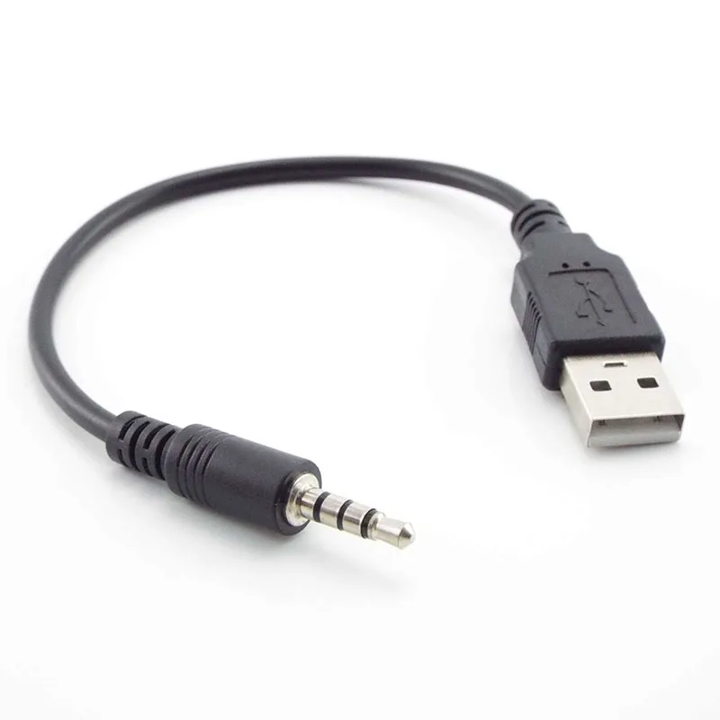 3,5 мм 4-полюсный Штекерный аудио разъем AUX к USB Штекерный разъем 2.0 тип A Штекерный кабель