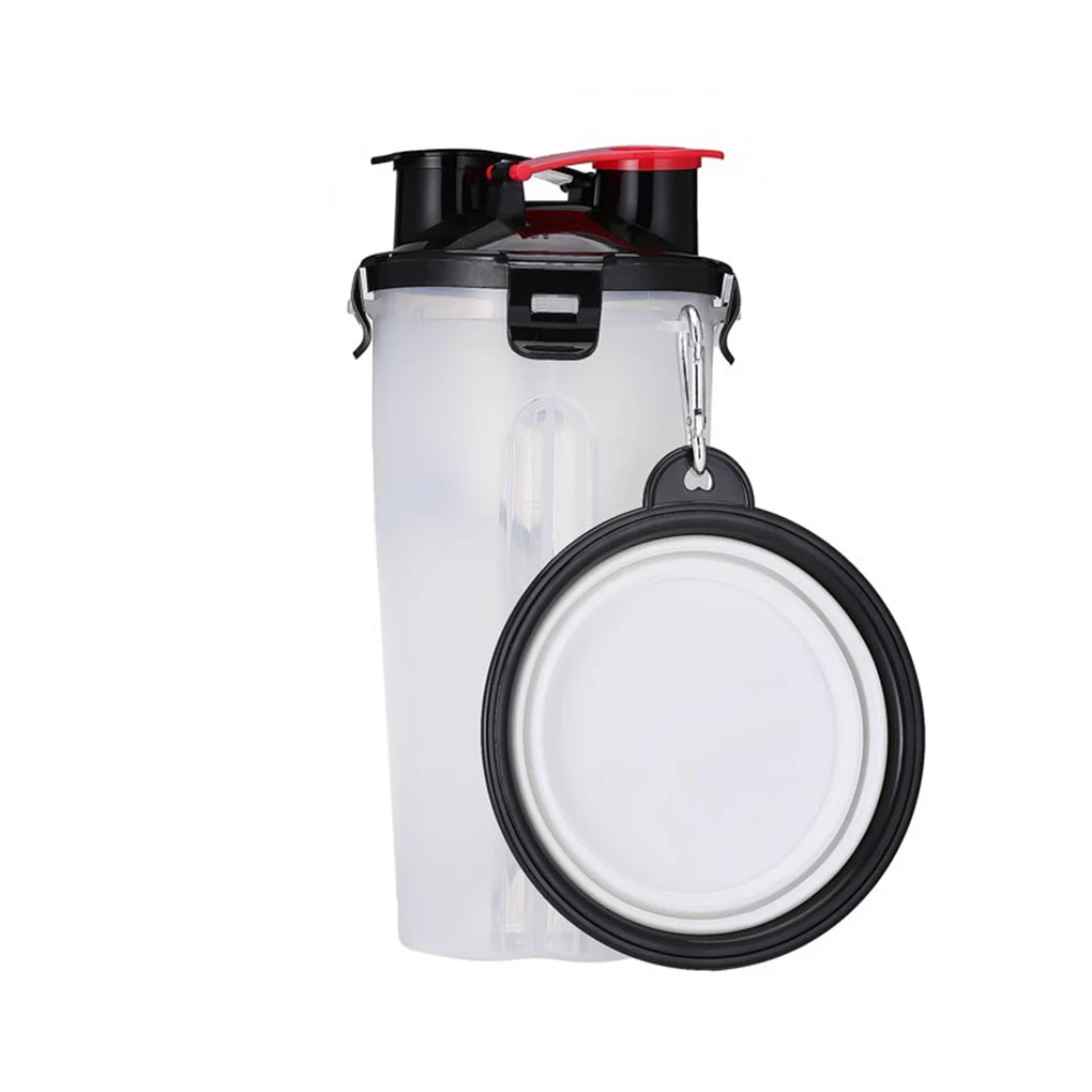 

Dual-Chamber Water Cup Food Purpose Portable Bottle Pet Outdoor Drinking Snack Feeder Container Dog Cat Dish Cup Bowl