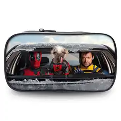 Deadpool & Wolverine Pencil Cases Kids New Marvels Action Figures Pen Bag Student Back To School Stationery Pouch Children Gift