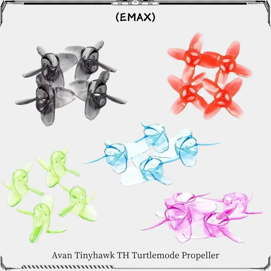 2Pairs EMAX Avan Tinyhawk TH Turtlemode Propeller 2CW+2CCW 4-Paddle 40mm Props for Indoor Flying 08025 Motor