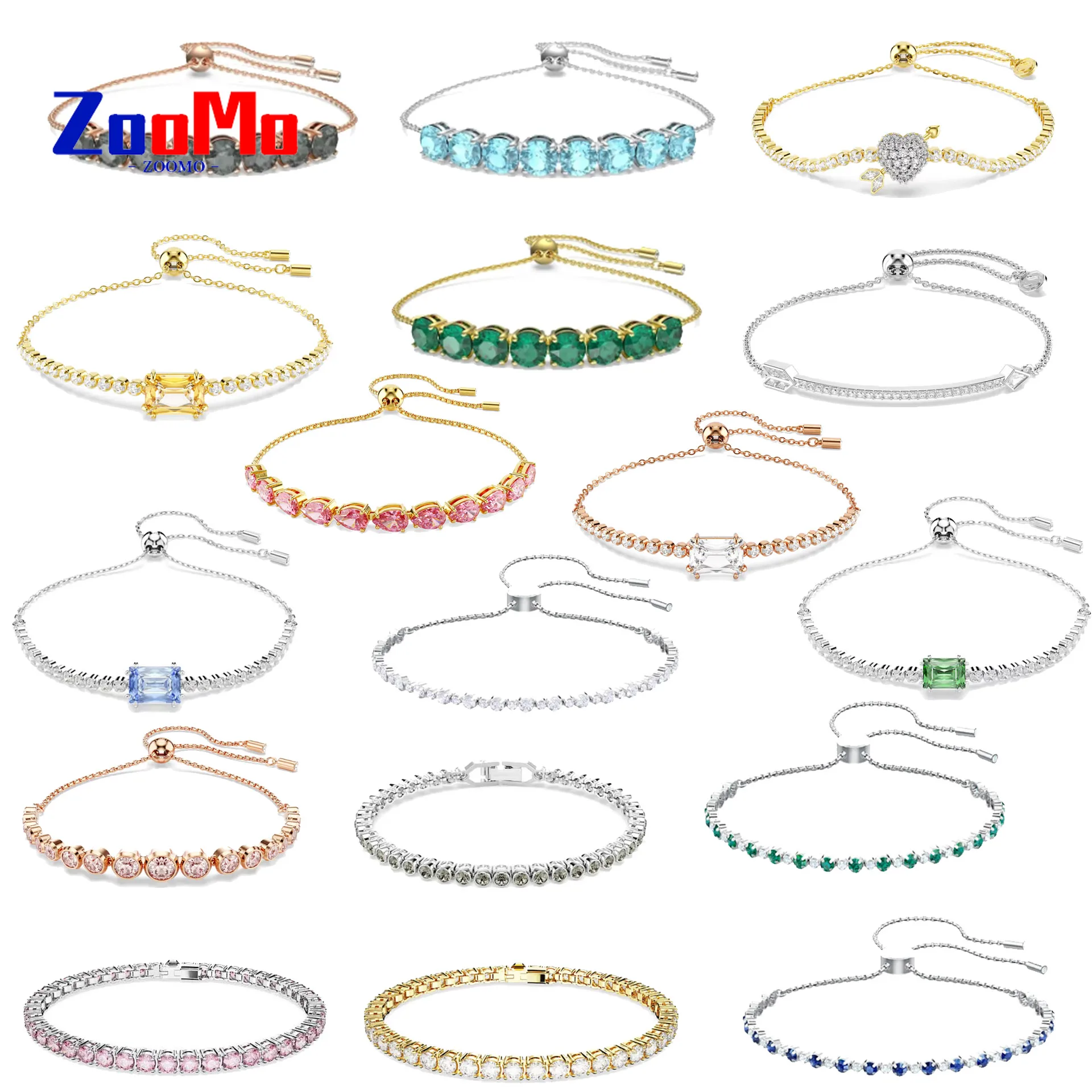 

Original New Geometric Round Necklace and Earrings Fine Jewelry Set for Women Charms Green Crystal Stainless Steel Romantic Gift