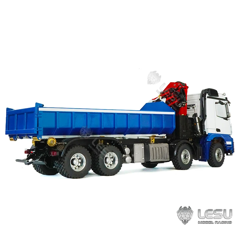 LESU 1/14 truck remote control model Metal toy ro-ro Truck crane Full unloading Paint RTR (KIT)