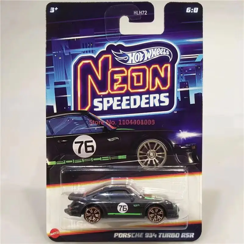 2025 New Hot Wheels Neon Speeders E Case Scala 1:64 Porsche Bmw Honda Die-Cast Modello di veicolo Auto Giocattoli Ragazzi Regali di compleanno