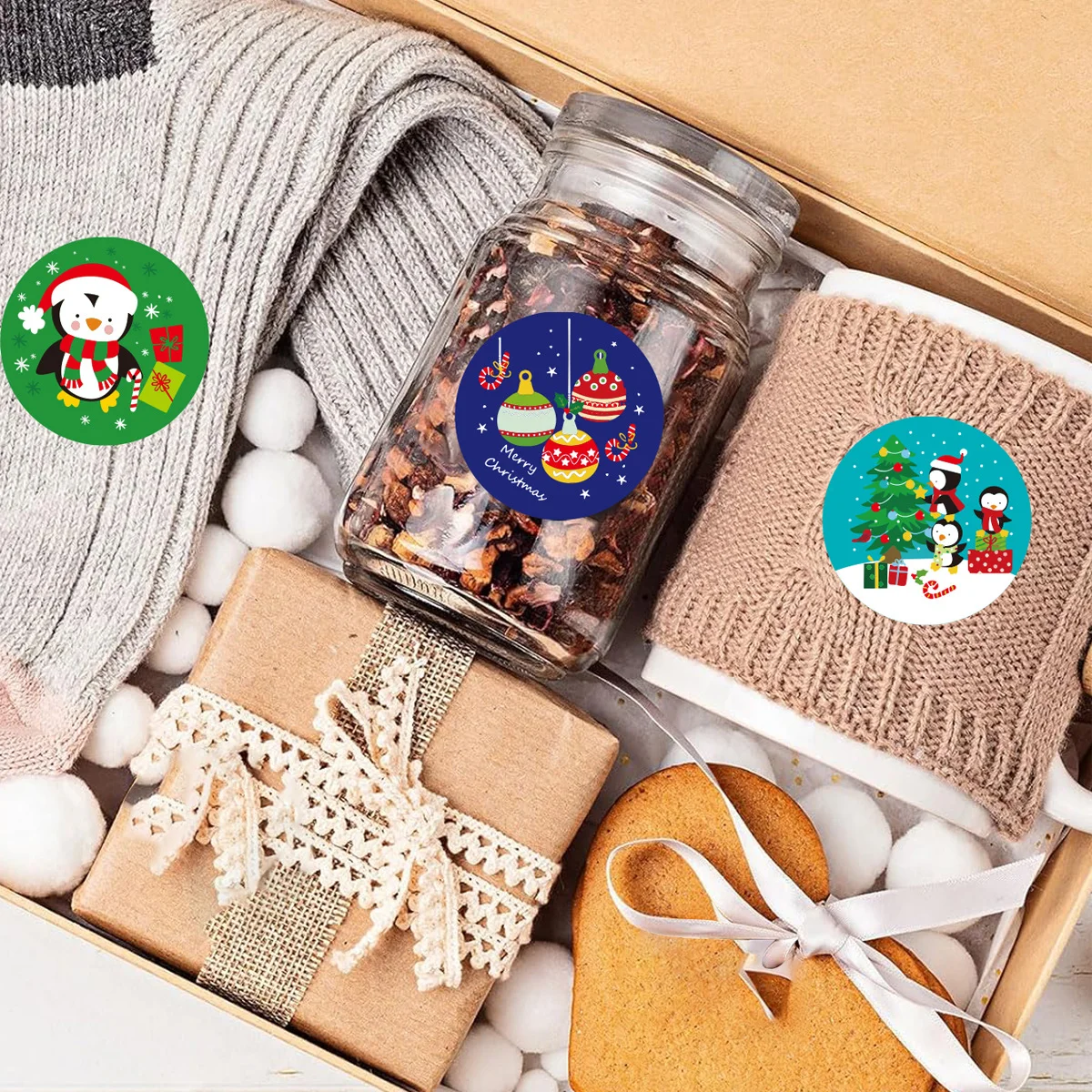 500개 크리스마스 만화 스티커, 귀여운 만화 장식 스티커, 휴대폰 케이스, 물컵 및 노트북용, 귀여운