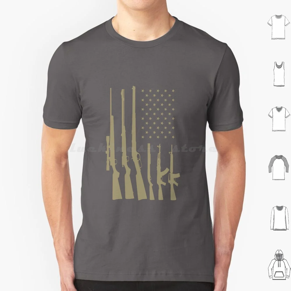 Unique American Flag And Guns-Second Ammendment T Shirt Big Size 100% Cotton Second Amendment American Flag Gun Guns Gun Rights