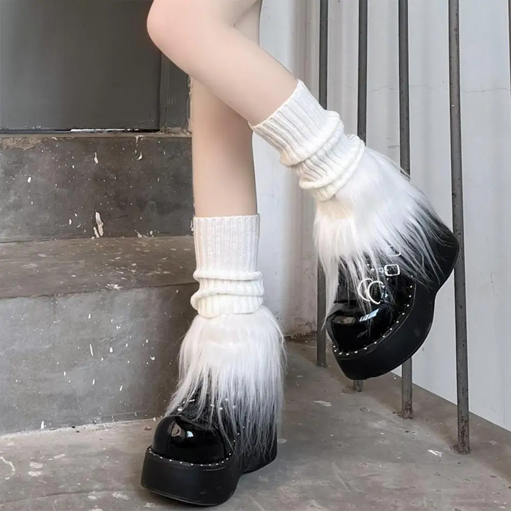 

1 Pair Winter Leg Warmers Fluffy Thick Hair Warm Pile Leg Warmers JK Boots Stocking Lolita Boot Covers Foot Warming Covers