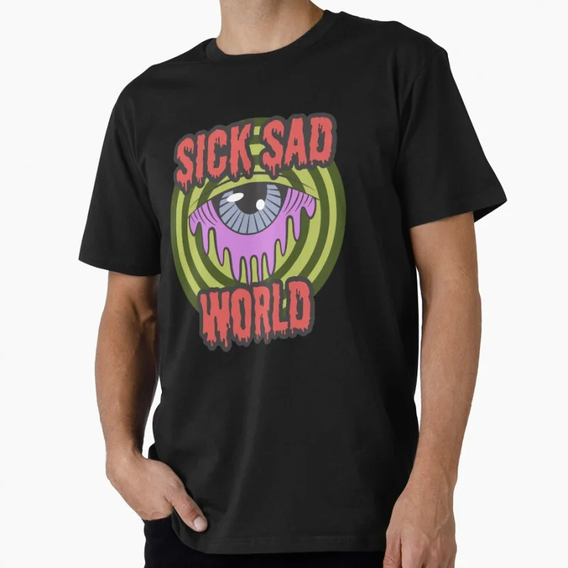 

90s Nostalgia cartoon Retro Sick sad world tv shows Gift t shirt for man Large size Tops S-6XL 100% cotton print Clothes