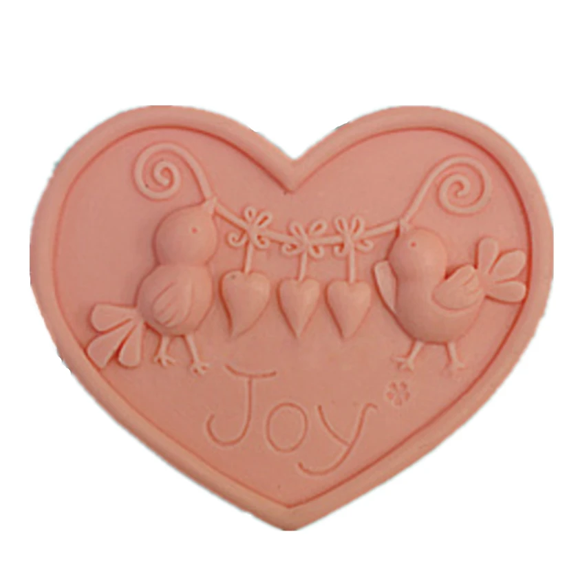 Joy Birds Heart Shape Craft Art Silicone Soap Mold Craft Molds DIY Handmade Soap Molds H525