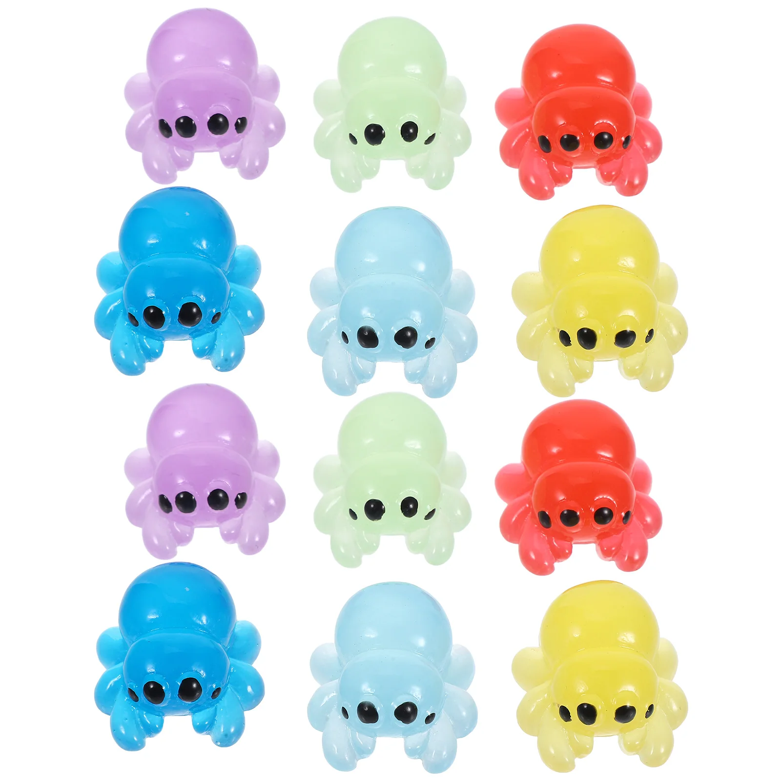 

12 Pcs Micro Landscape Spiders Glow in Dark Mini Figurines Small Resin Decorations DIY Accessories Portable Toys