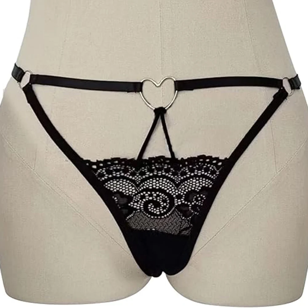 Women's Flirty See-through Lace Underwear Three-point Structure T-pants for Date Night Stay-in and Travel Moments
