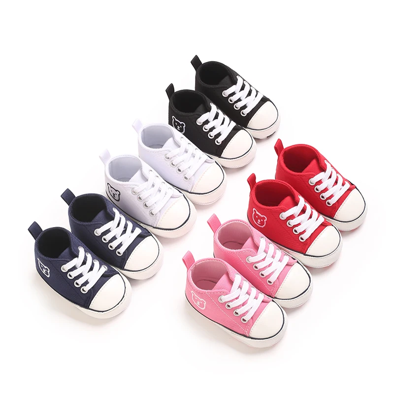 5 Colors Baby Canvas Sneakers Newborn Baby Boys Girls Print First Walkers Shoes Infant Toddler Anti-slip Baby Shoes Pre-walkers