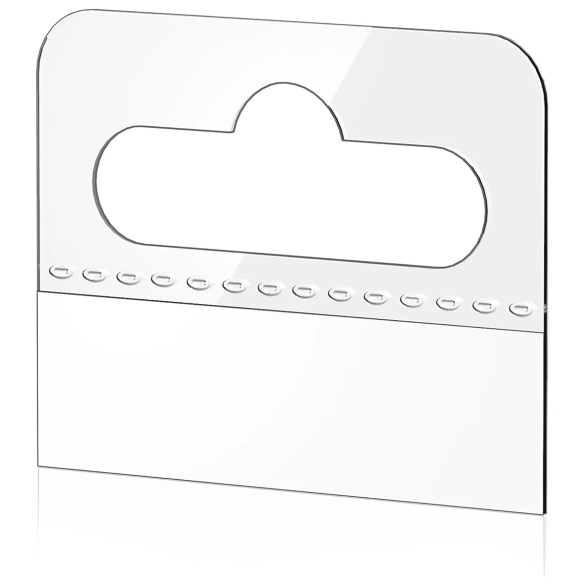 Lengüetas colgantes adhesivas transparentes, 200 piezas, agujero de ranura, etiquetas colgantes de plástico autoadhesivas, 4,5X3,5 cm