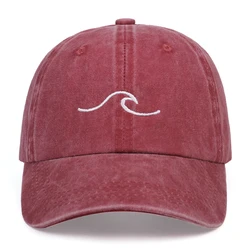 Hip Hop Hat Wave Embroidery Washed Baseball Cap New Summer Fashion Men and Women Outdoor Sports Leisure Sun Hats Snapback Caps