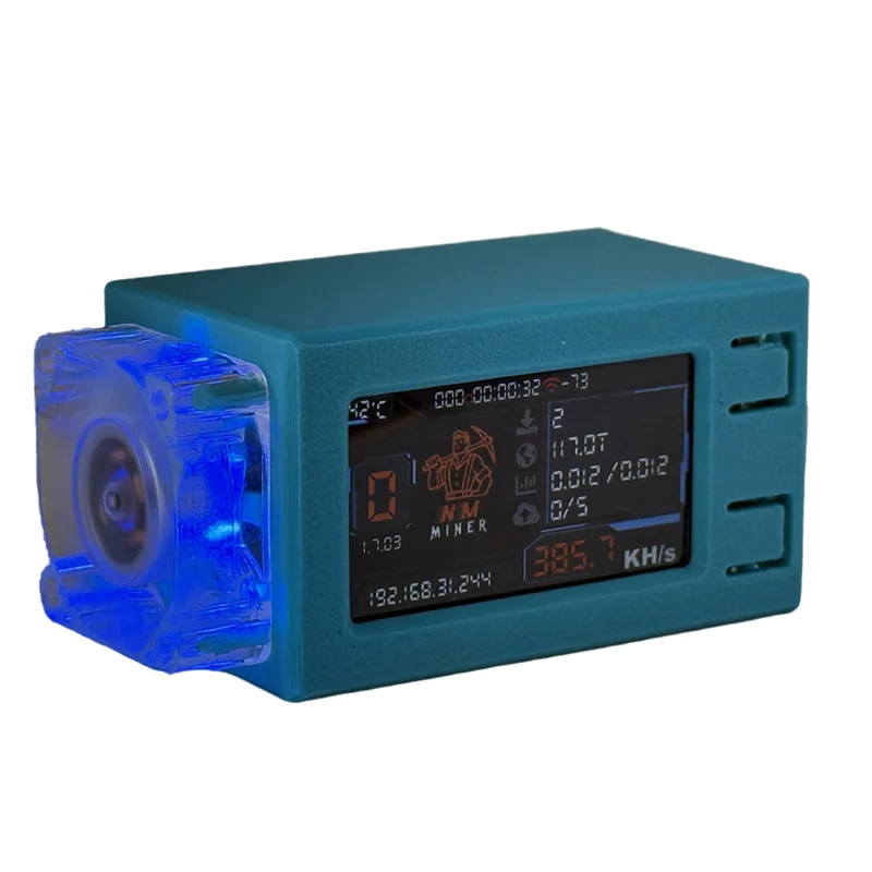 BTC Miner Nerd Miner Nerdminer V2 Pro Max 390KH/S Nmminer Solo Lottery Miner Bitcoin Crypto Miner مع مروحة تبريد RGB