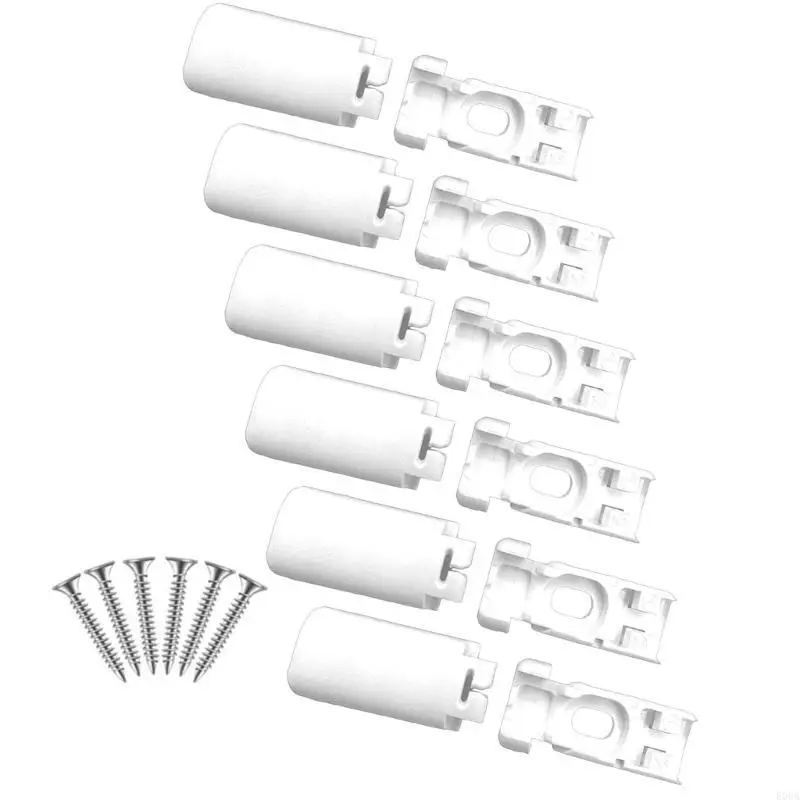 6Pcs Pleated Window Blind Support Base with Screws Easy Installation Pleated Shade Clamp Support Clamping Shoes Holder 