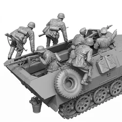 1/16 Scale Armored Tank Soldier Big Set (6 Persons) Without Tank, Military Miniature Toy, Unassembled & Unpainted Free Shipping