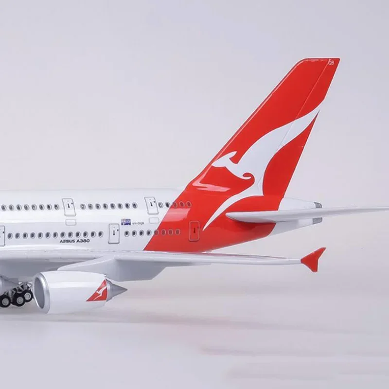 Avião 1/200 escala 36.5cm 380 a380 qantas, modelo de companhia