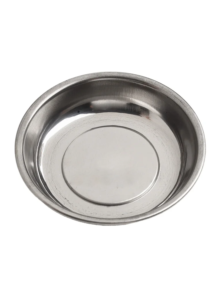 Bandeja de aço inoxidável das peças magnéticas, prato redondo da bacia para o armazenamento do parafuso, empacotamento da ferramenta da bacia, 3 ", 4", 6"