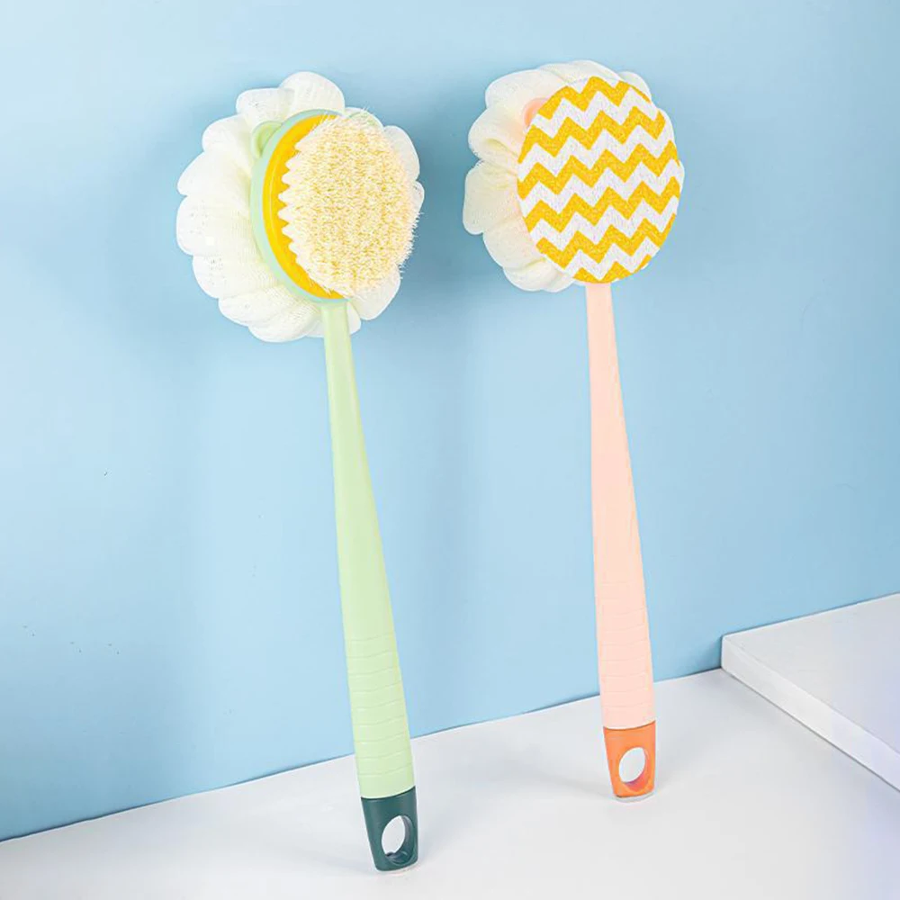 

1 Pc Long Handle Bath Brush Exfoliating Bath Back Scrubber Doubleside Shower Brush Household Massage Scrubber for Bathroom