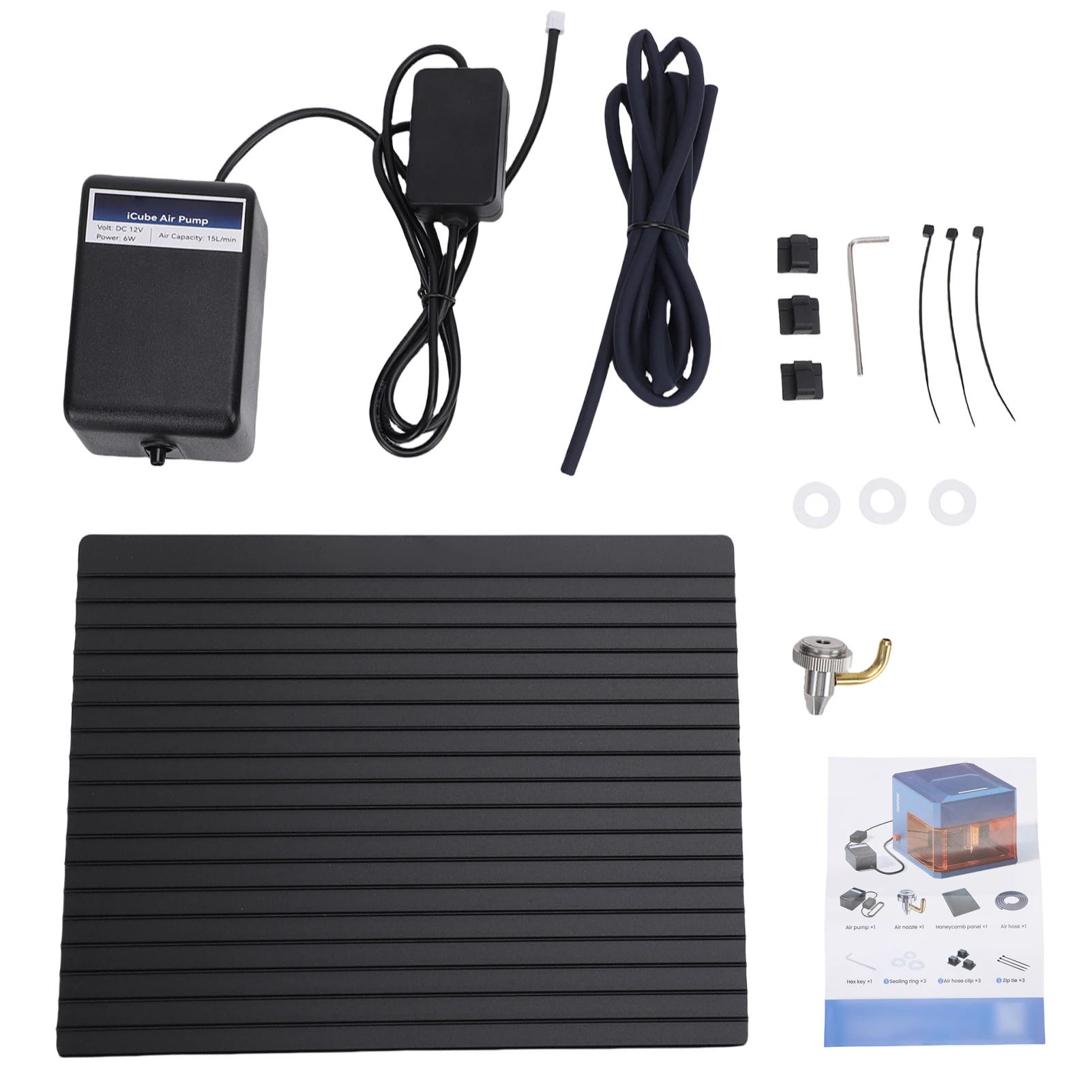 

Комплект SCULPFUN ICube Ultra Air Assist с сотовой подставкой и бесшумным воздушным насосом IAP для более чистой резки, стабильного воздушного потока, простота использования