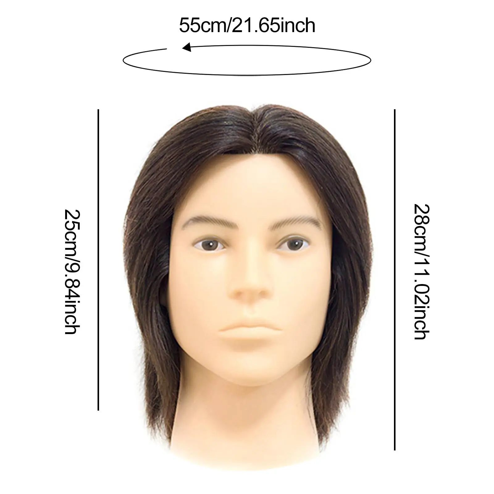 Cabeza de maniquí para entrenamiento de peluquero, altura multifuncional 28cm, realista