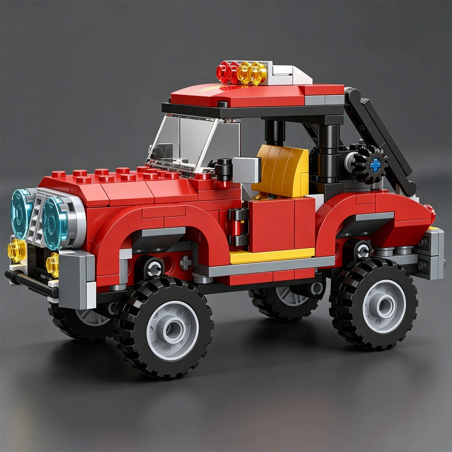 City Series All-Terrain Fire Rescue Vehicle Building Blocks Firefighter Car MOC Model Toy